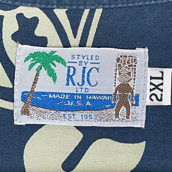 Vintage RJC Hawaii Blue Pineapple Aloha Hawaiian Single Stitch Shirt 2XL - Picture 3 of 6